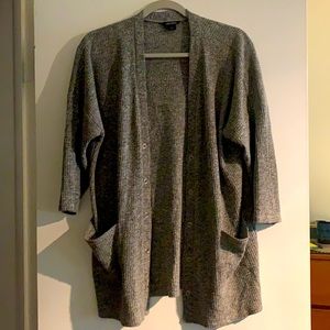 Grey ribbed cardigan